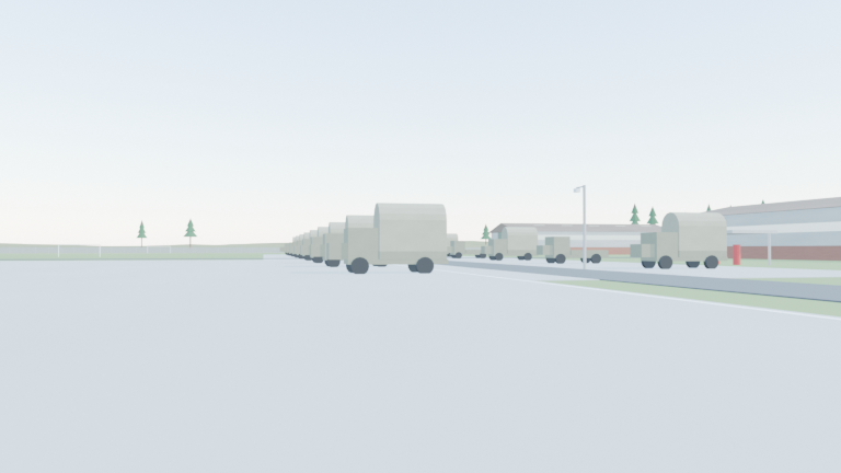 The vehicle park and motor pool.